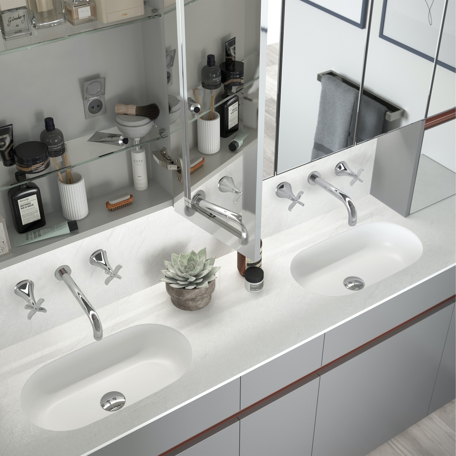 Contemporary Fitted Flat Grey Cameo (1)