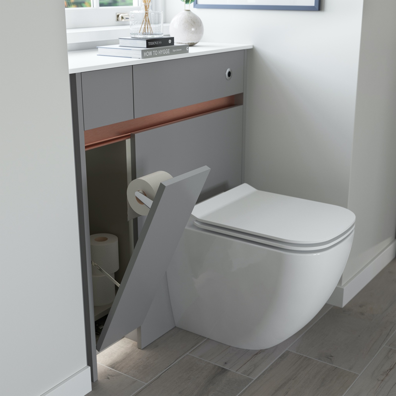 Contemporary Fitted Flat Grey Cameo