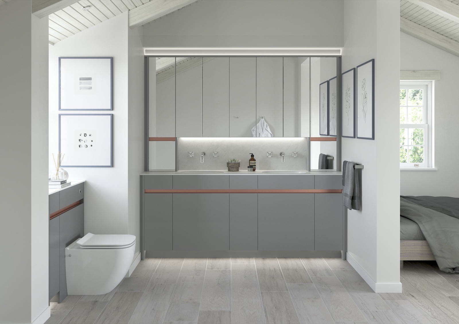 Contemporary Fitted Flat Grey