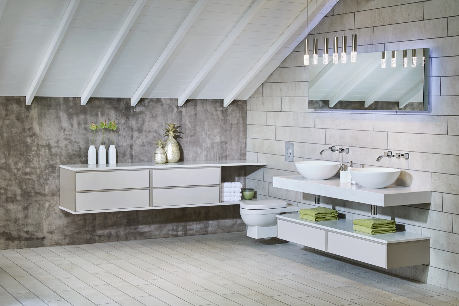 Geo Worktop with Parchment Gloss and Aragon Flint