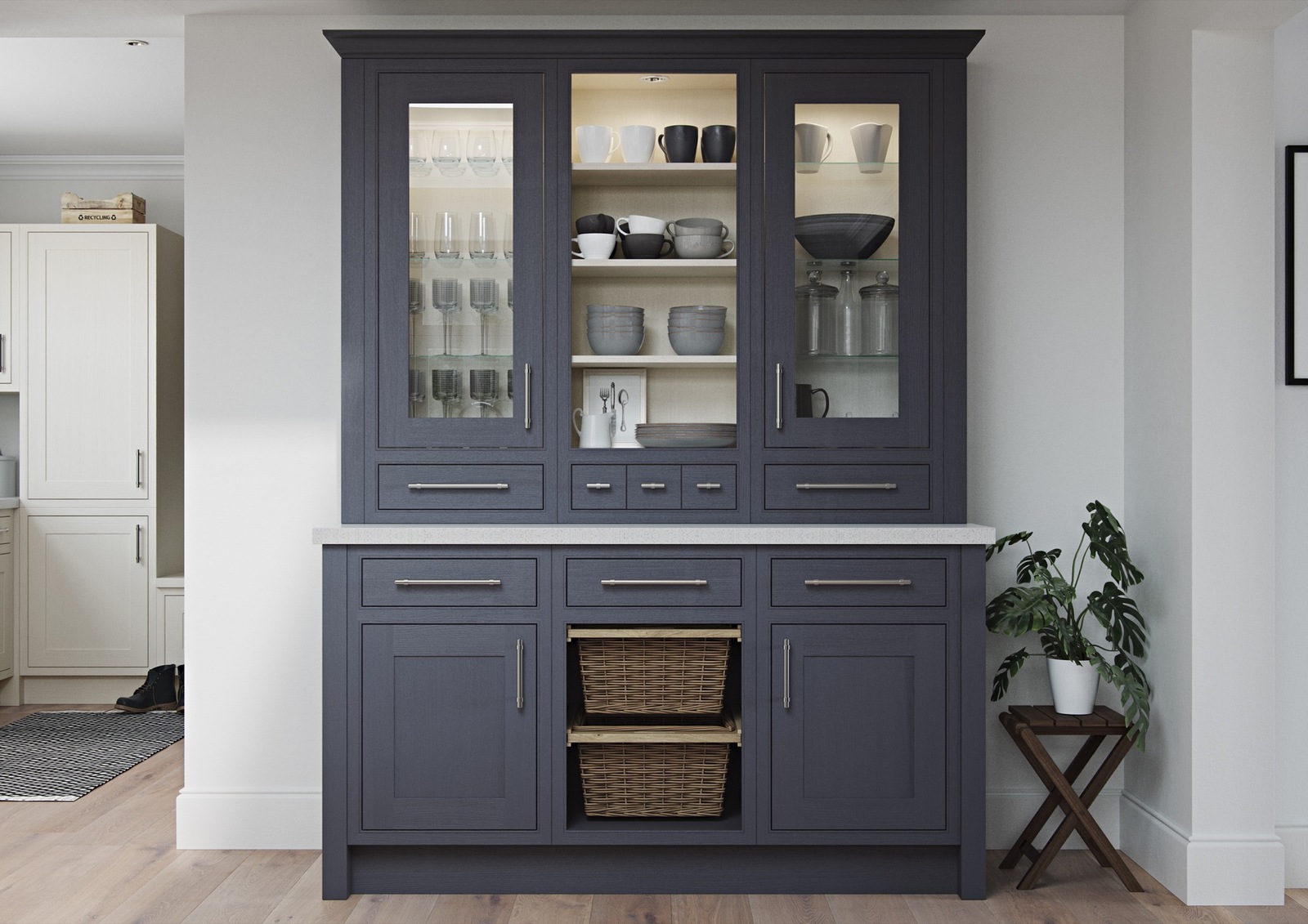 Glazed Feature Dresser Cabinet