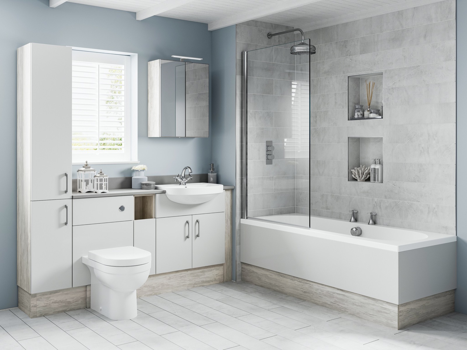 Original Fitted Nadia Glacier Grey and Coastal Oak