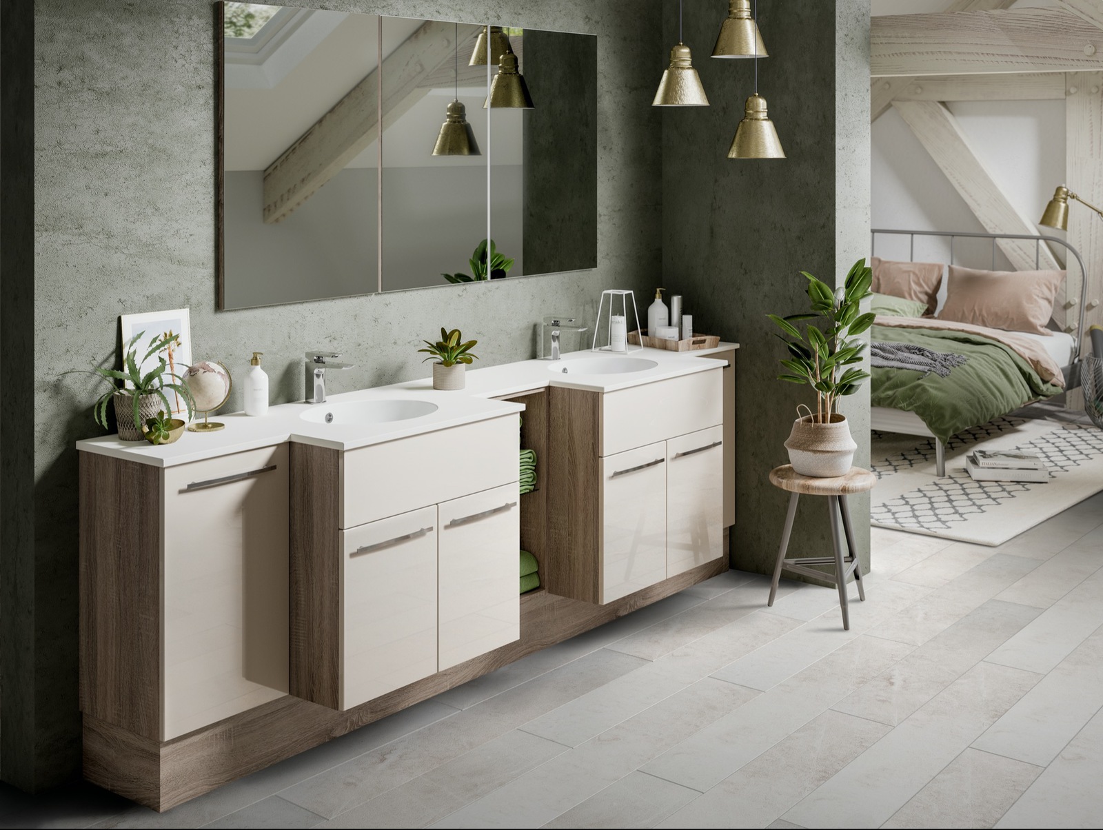 Original Fitted Nadia Parchment Gloss and Durham Oak